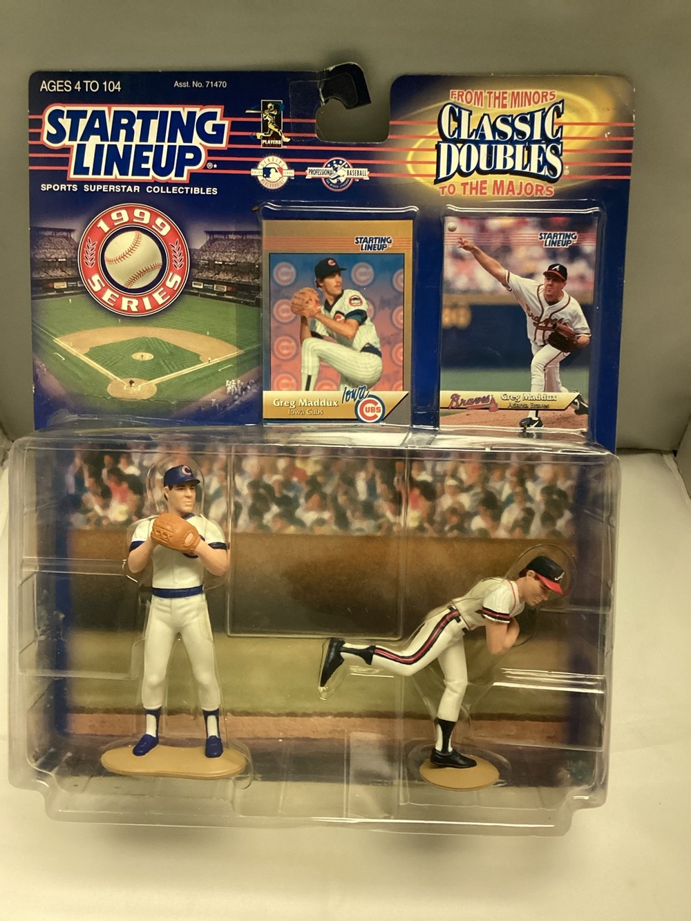 1999 Kenner Starting Lineup Greg Maddux Minors To The Majors Classic Doubles NEW
